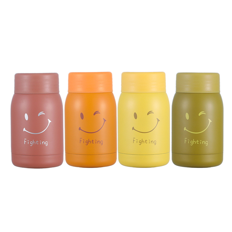 „Smile“ bedruckte Edelstahl-Thermosflasche für Kinder